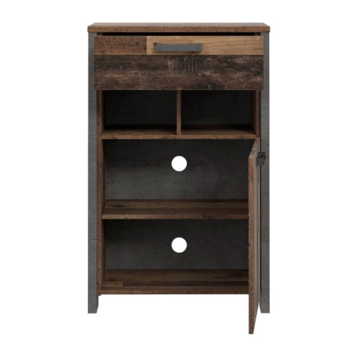 Szafka na buty z szufladą CLIF Old – Wood Vintage/Beton